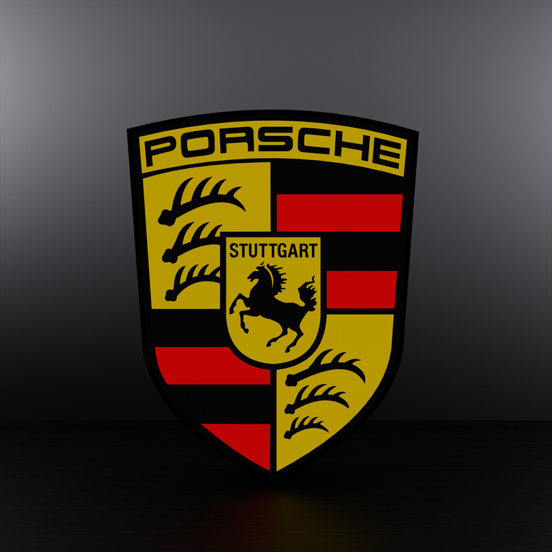 Porsche logo LED sign Lightbox