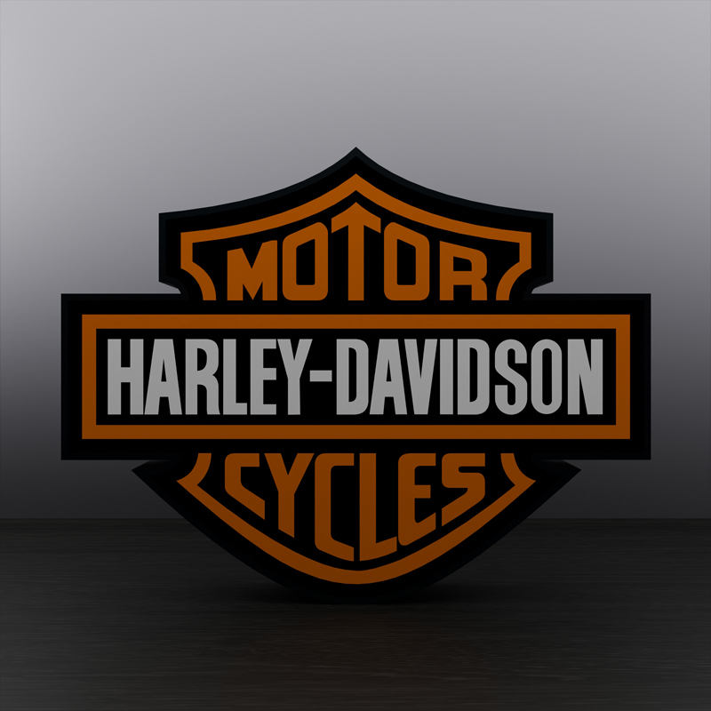 Harley Davidson logo LED sign Lightbox