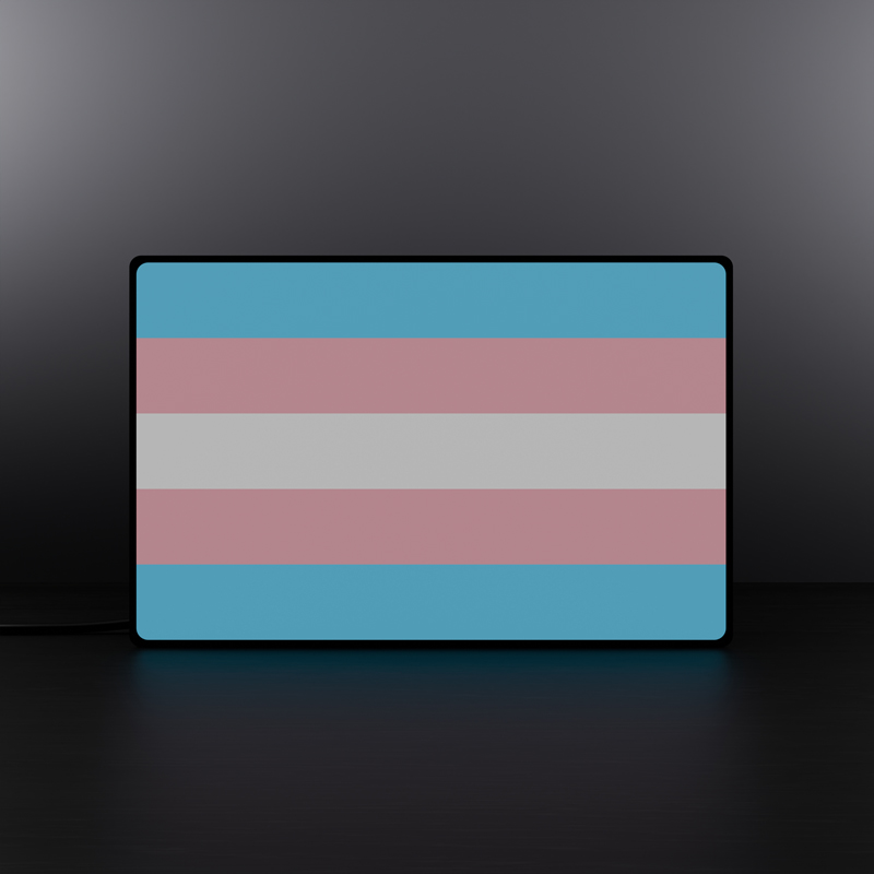 Transgender Flag logo LED sign Lightbox