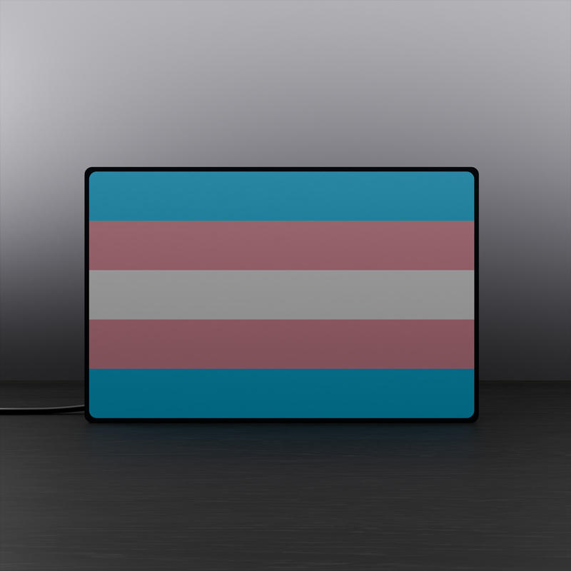 Transgender Flag logo LED sign Lightbox