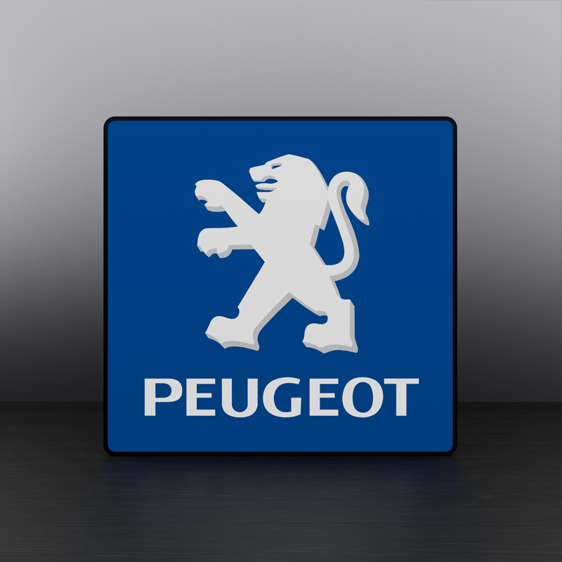 Peugeot logo LED sign Lightbox