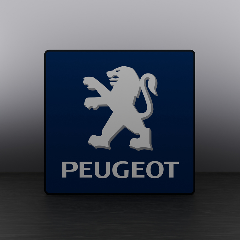 Peugeot logo LED sign Lightbox